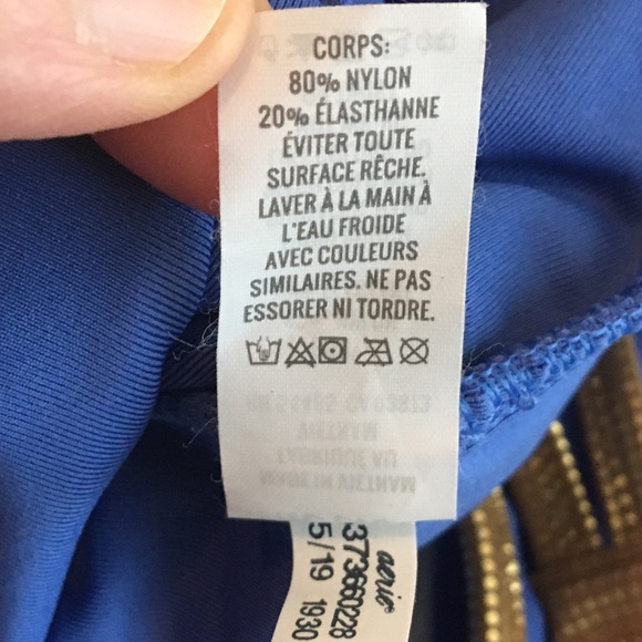 Aerie Blue and Gold Lined Cutout One Piece Swimsuit - Picture 9 of 9